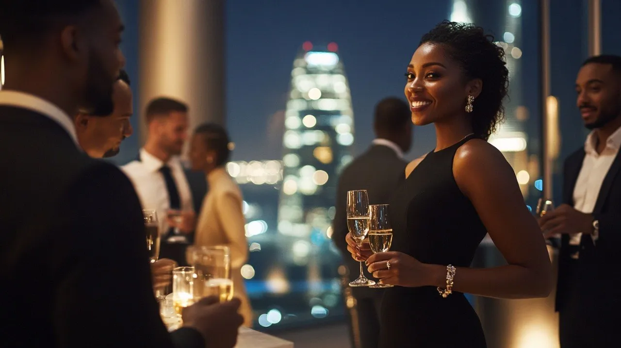 Guests at an evening above the city